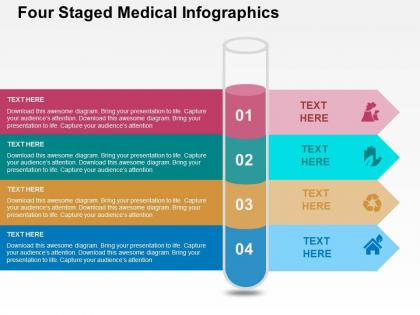 Four staged medical infographics flat powerpoint design