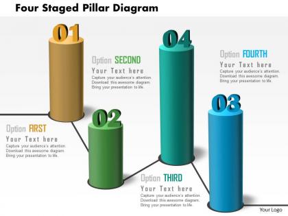 Four staged pillar diagram powerpoint template