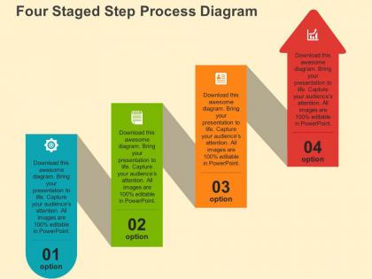 Four staged step process digram flat powerpoint design