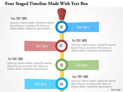 Four staged timeline made with text box flat powerpoint design