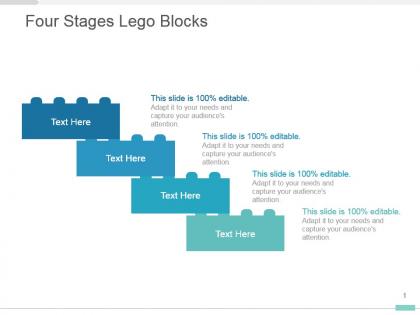 Four stages lego blocks presentation graphic slides