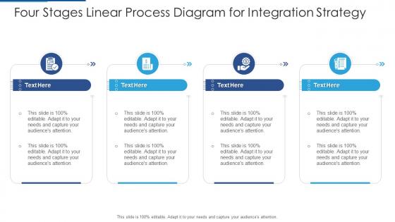 Four Stages Linear Process Diagram For Integration Strategy Infographic Template