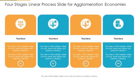 Four Stages Linear Process Slide For Agglomeration Economies Infographic Template