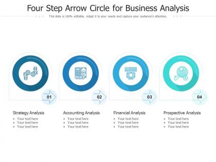 Four step arrow circle for business analysis
