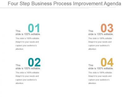 Four step business process improvement agenda ppt background images