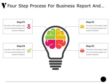 Four step process for business report and presentation ppt slide