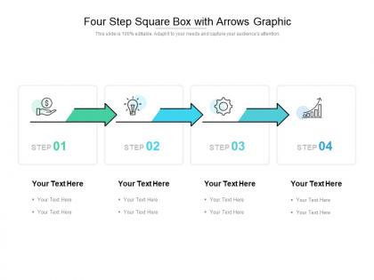 Four step square box with arrows graphic