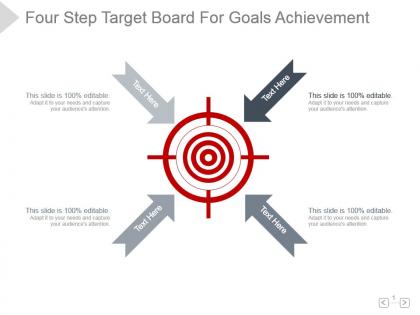 Four step target board for goals achievement ppt diagram