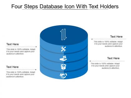 Four steps database icon with text holders
