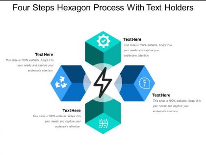 Four steps hexagon process with text holders