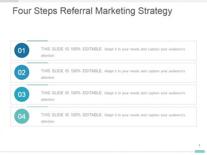 Four steps referral marketing strategy presentation diagram