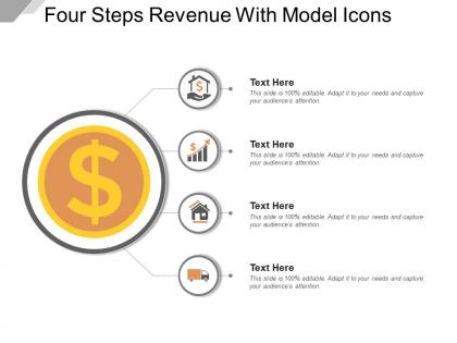 Four steps revenue with model icons good ppt example
