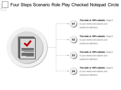 Four steps scenario role play checked notepad circle