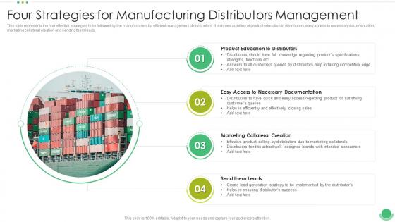 Four Strategies For Manufacturing Distributors Management