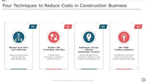 Four Techniques To Reduce Costs In Construction Business