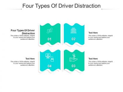 Four types of driver distraction ppt powerpoint presentation portfolio graphics pictures cpb