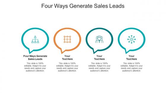 Four ways generate sales leads ppt powerpoint presentation pictures aids cpb