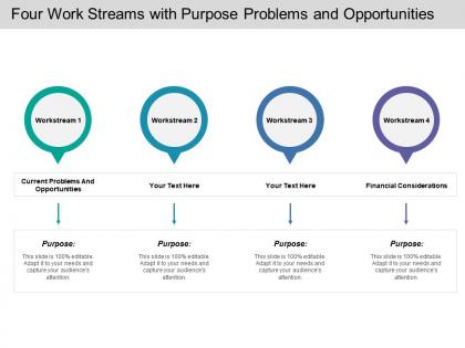 Four work streams with purpose problems and opportunities