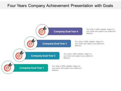 Four years company achievement presentation with goals