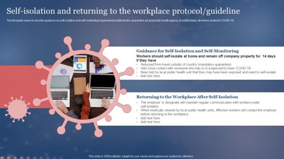 Framework For Post Pandemic Business Planning Self Isolation And Returning To The Workplace Protocol Guideline