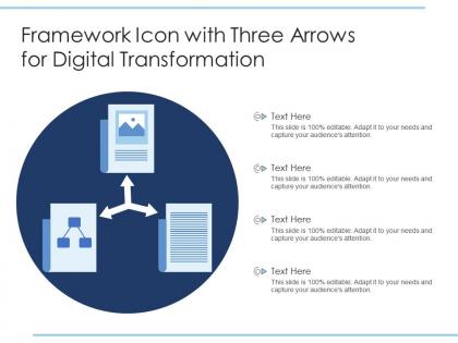 Framework icon with three arrows for digital transformation