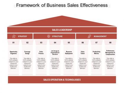 Framework of business sales effectiveness