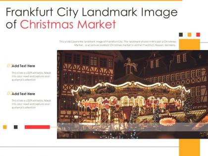 Frankfurt city landmark image of christmas market powerpoint presentation ppt template