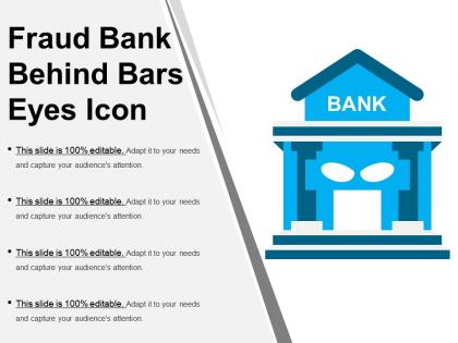 Fraud bank behind bars eyes icon