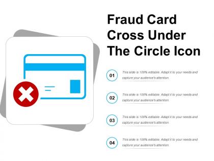 Fraud card cross under the circle icon