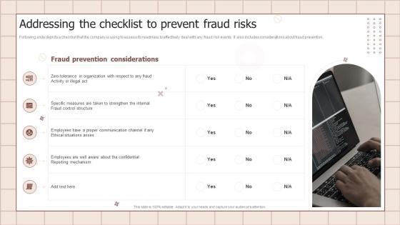 Fraud Prevention Playbook Addressing The Checklist To Prevent Fraud Risks