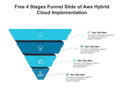 Free 4 stages funnel slide of aws hybrid cloud implementation infographic template