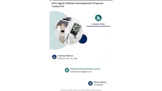 Free Agent Software Development Proposal Contact Us One Pager Sample Example Document