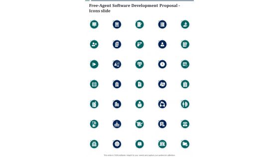 Free Agent Software Development Proposal Icons Slide One Pager Sample Example Document