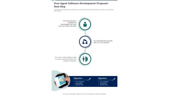 Free Agent Software Development Proposal Next Step One Pager Sample Example Document
