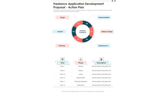 Freelance Application Development Proposal Action Plan One Pager Sample Example Document