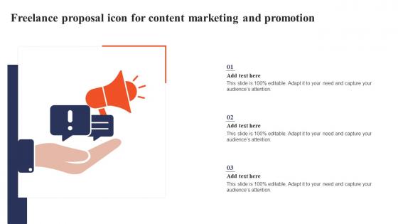 Freelance Proposal Icon For Content Marketing And Promotion