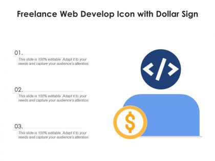 Freelance web develop icon with dollar sign