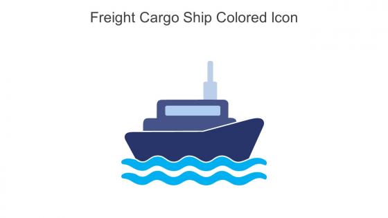 Freight Cargo Ship Colored Icon in powerpoint pptx png and editable eps format