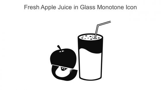 Fresh Apple Juice In Glass Monotone Icon In Powerpoint Pptx Png And Editable Eps Format