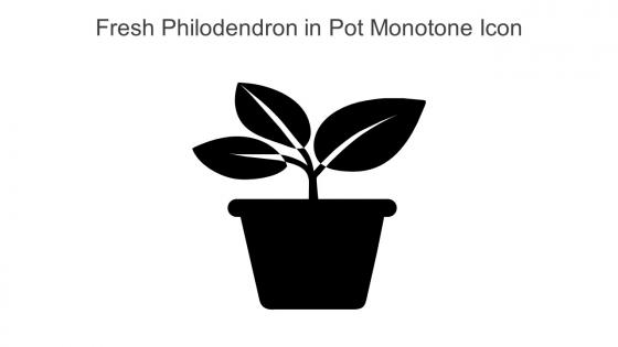 Fresh Philodendron In Pot Monotone Icon In Powerpoint Pptx Png And Editable Eps Format