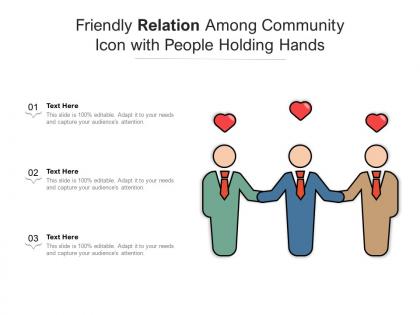 Friendly relation among community icon with people holding hands