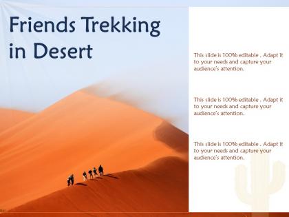 Friends trekking in desert
