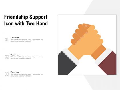 Friendship support icon with two hand