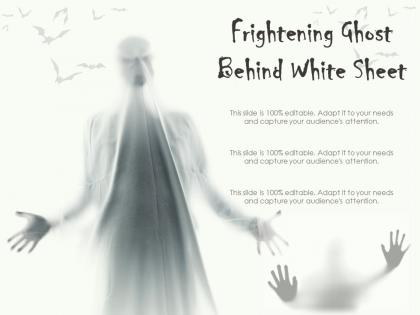 Frightening ghost behind white sheet