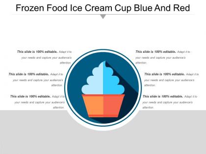 Frozen food ice cream cup blue and red