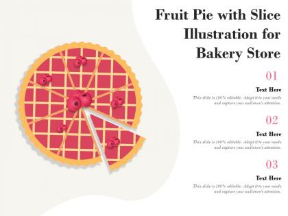 Fruit pie with slice illustration for bakery store