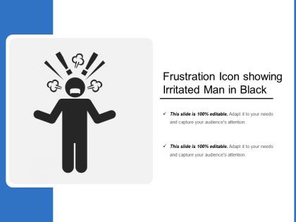 Frustration icon showing irritated man in black