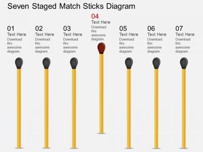 Ft seven staged match sticks diagram powerpoint template