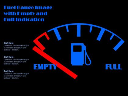Fuel gauge image with empty and full indication