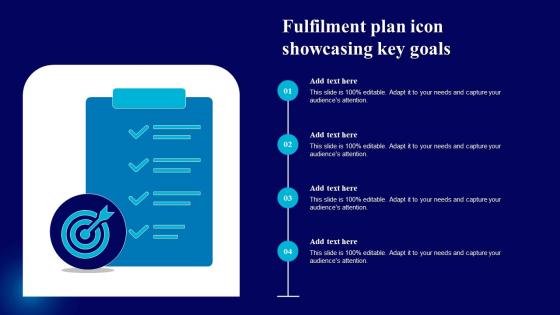 Fulfilment Plan Icon Showcasing Key Goals